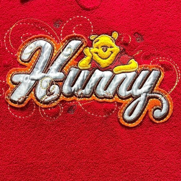 Vintage Pooh bear polar fleece hoodie sweatshirt - Picture 3 of 5